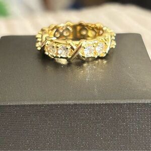 Elegant 18k Gold Plated and Silver Women's Ring